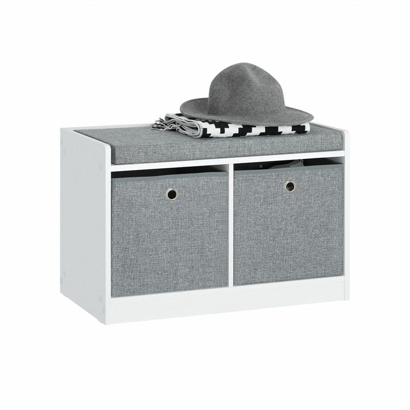 

FSR65-K-DG Banco Zapatero de Entreda con 2 cajones,L64 x P32 x H45 cm,ES - Sobuy