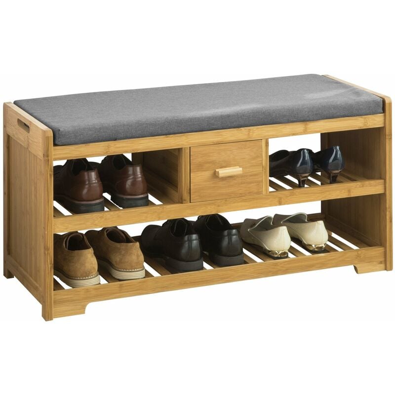 

SoBuy FSR75-N Banco Zapatero con 1 Cajçon y 2 Estantes 91 x 34 x 45 cm ES
