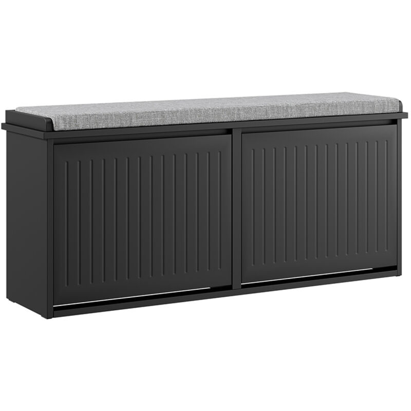 Sobuy Schuhbank Eingang Schuhmöbel Mit Gepolstertem Sitzkissen Und 2 Klappen - Schuhräummöbel, L100 X B26 X H46 Cm - Tragfähigkeit 158 Kg,