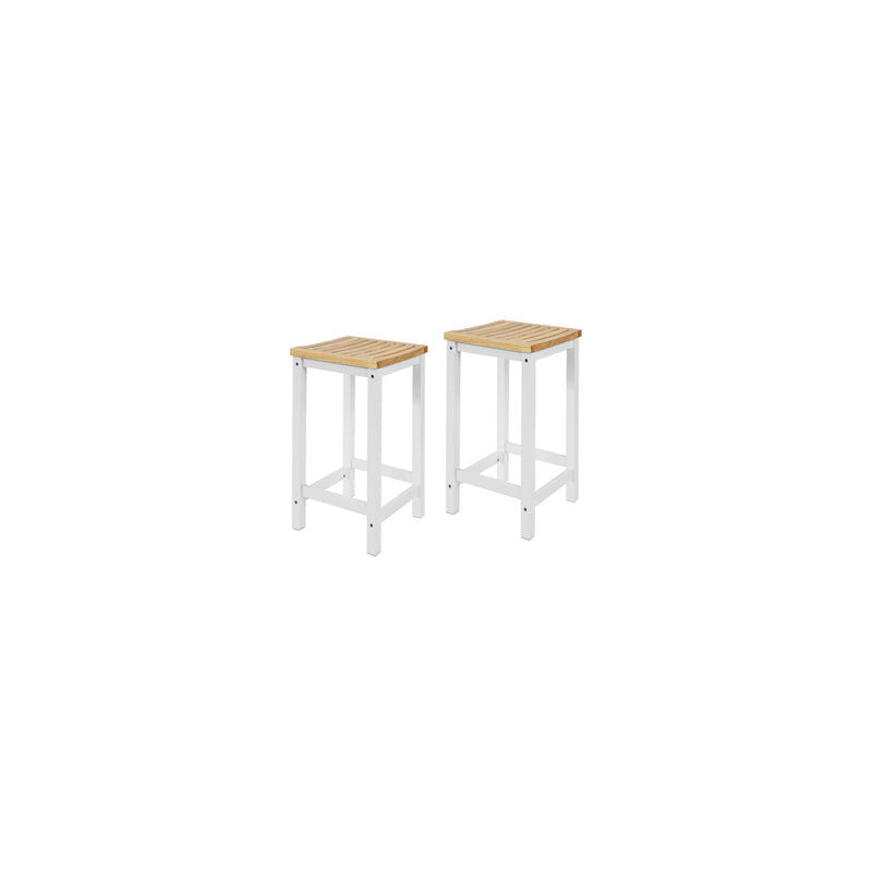 

FST29-WNx2 2 x Taburetes de Bar Cuadrado Silla Cocina,ES - Sobuy