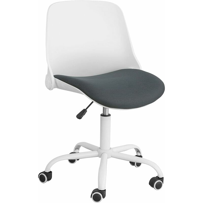 fst87-w chaise de bureau ergonomique dossier pliant fauteuil pivotant chaise avec dossier pliable - sobuy