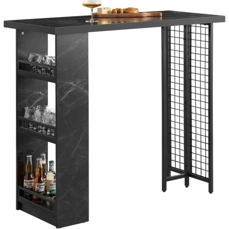 SoBuy FWT100-SCH Bartisch Esstisch Balkontisch Küchentisch Bistrotisch Stehtisch Bartresen Balkontisch Beistelltisch Schwarz BHT ca. 120x105x50cm