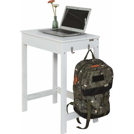 SoBuy FWT43-N Schreibtisch mit Einer Schublade und 2 Haken Tisch Computertisch Arbeitstisch Natur BHT ca: 60x77x40cm (Ohne Stuhl)