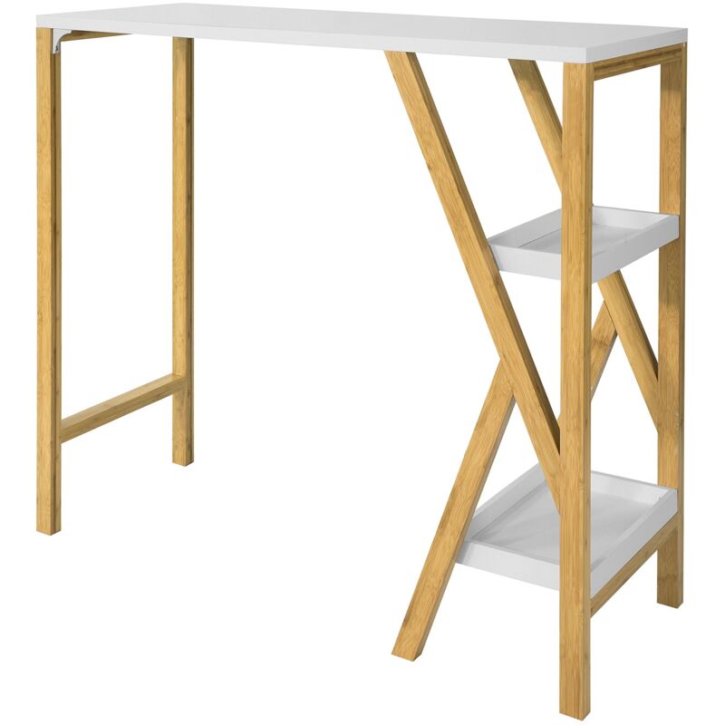 SoBuy FWT56-W Design Bartisch Stehtisch Küchentheke Küchenbar mit 2