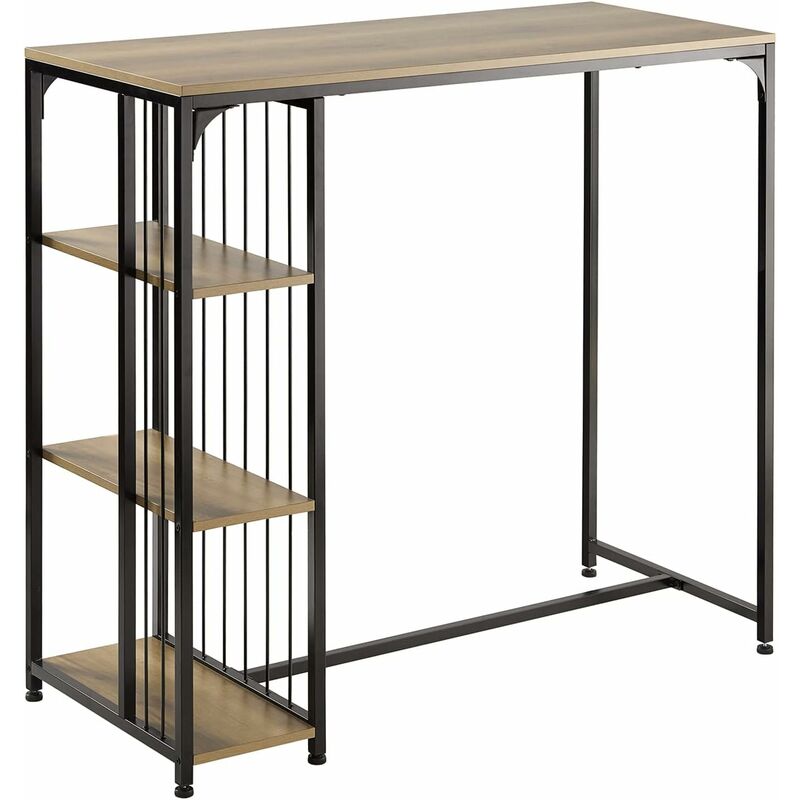 Sobuy - FWT84-PF Table Haute de Bar Mange-Debout Table à Manger Table de Bistrot avec 3 Étagères