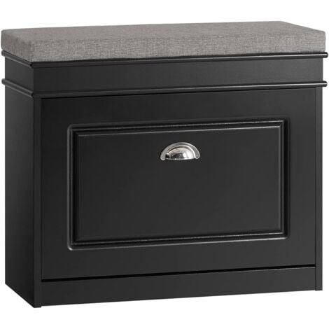 SoBuy Hallway Shoe Bench Shoe Rack Shoe Cabinet Black,FSR82-K-SCH