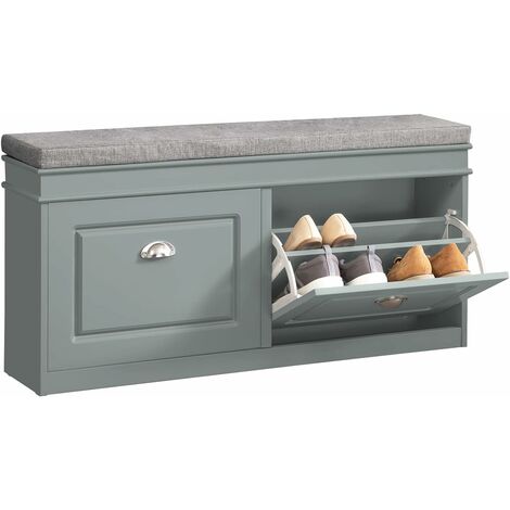 SoBuy Hallway Shoe Bench Shoe Rack Shoe Cabinet with Flip-drawer and Seat Cushion,FSR64-HG
