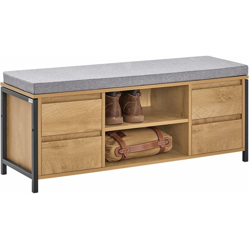 Hallway Shoe Cabinet Shoe Bench Natural with 4 Drawers,FSR149-N - Sobuy