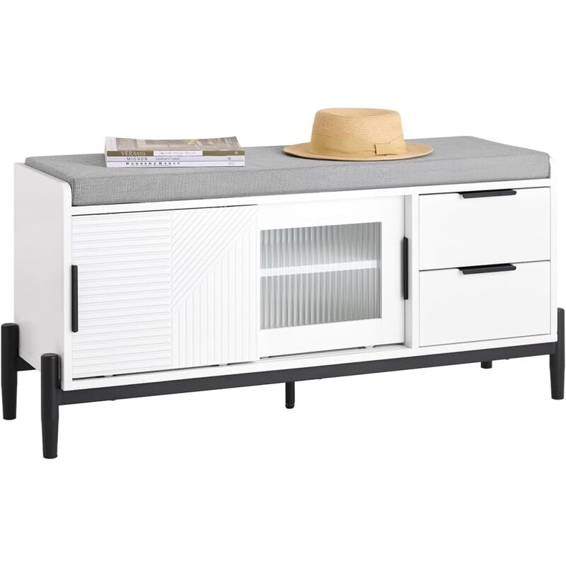 Hallway Storage Bench Shoe Bench,FSR187-W - Sobuy