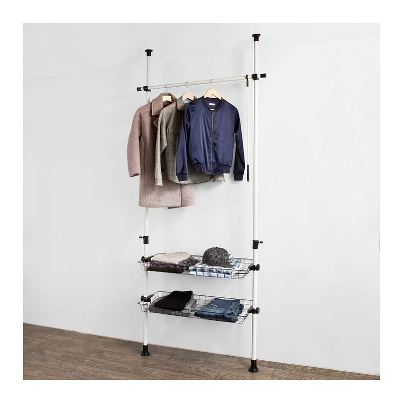 Sobuy Height Adjustable Telescopic Wardrobe Organiser Hanging