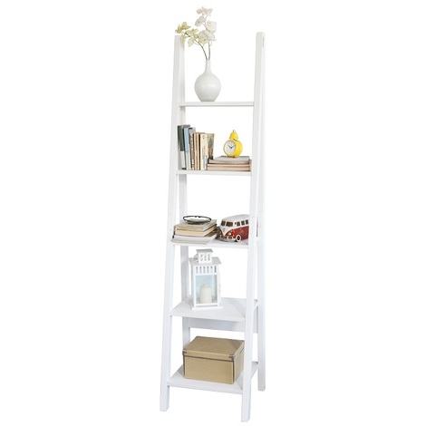 main image of "SoBuy High 5-Tiers Ladder Wall Bookcase and Shelving Unit,FRG101-W"