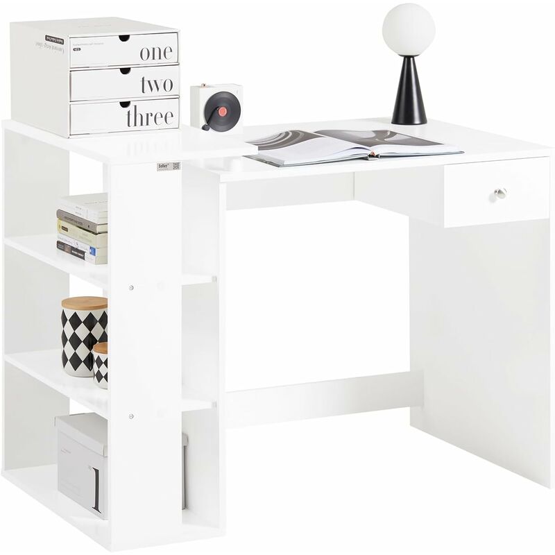 Home Office Desk, Computer Desk PC Desk, White FWT35-W - Sobuy