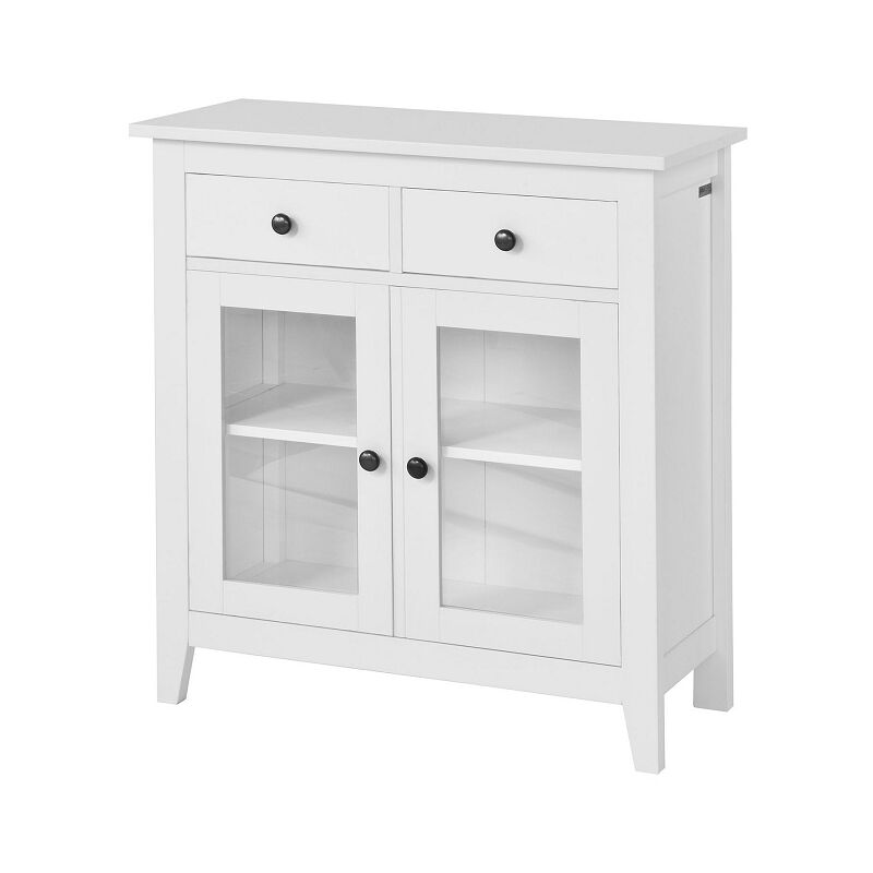 Sobuy Home Wood Storage Cabinet 2 Drawers And 2 Doors White Fsb05 W