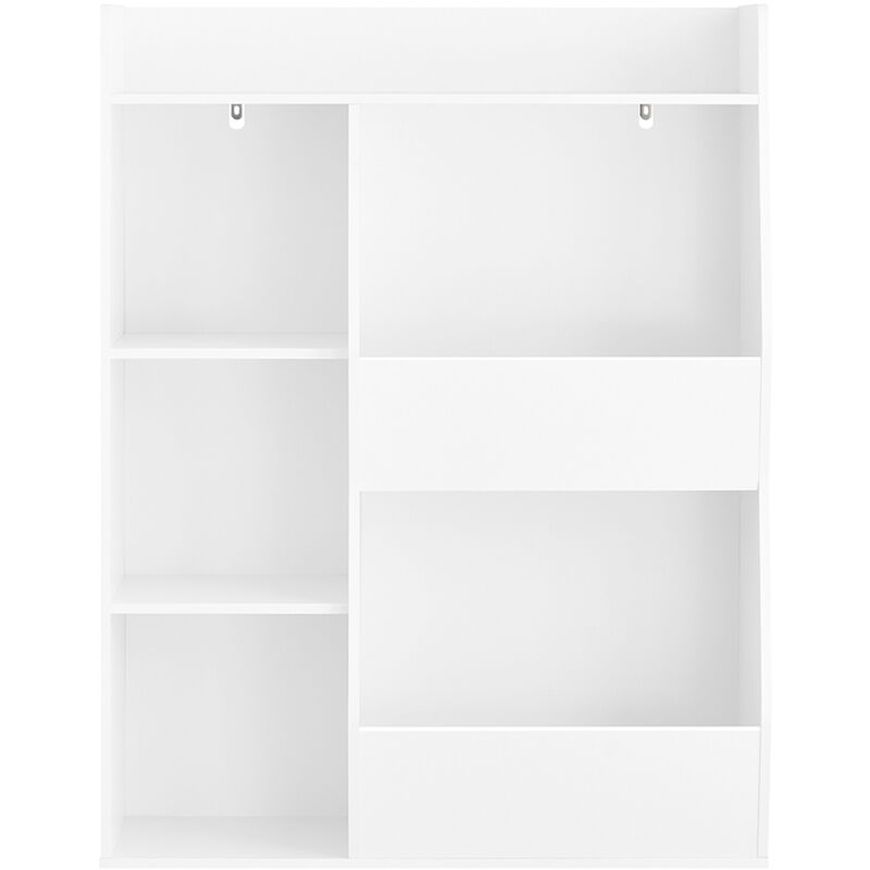 Sobuy Kinderbibliothek Spielzeugablage Für Kinder Mit 5 Abteilen, Spielzeugablage-regal, Kinderbibliothek, Zeitschriftenecken, Weiß, 80x34x104cm