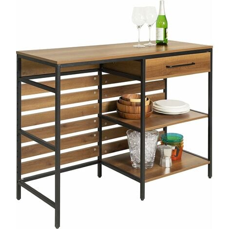 SoBuy Kitchen Island Sideboard Dining Bar Table with 1 Drawer and 2 Open Shelves Kitchen Dining Room Living Room Sideboard,FSB71-PF