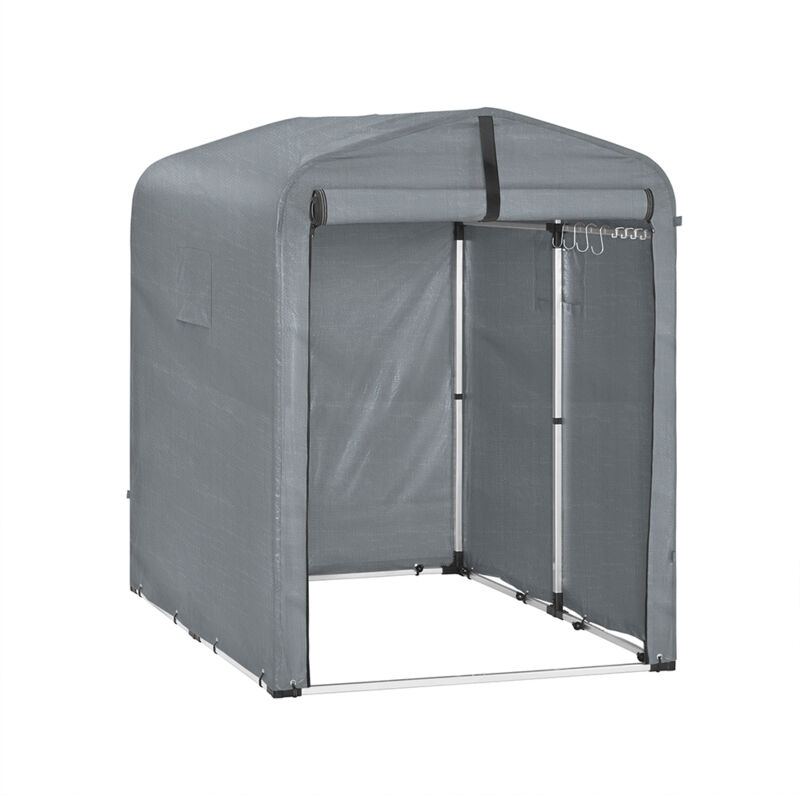 Sobuy abri de jardin, cabane de jardin exterieur imperméable, abri moto avec des crochets, gris, 120x176x163 cm, kls11-dg