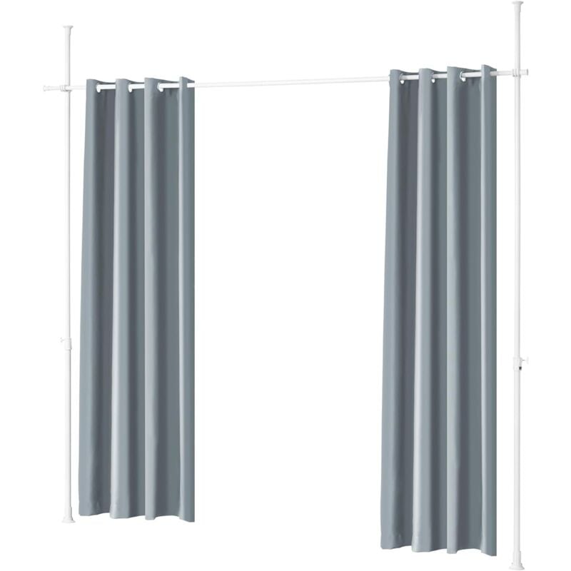 KLS12-DG Paravent Séparateur de Pièces Rideau Télescopique Réglable en Hauteur Rideau Occultant Isolant Thermique Draperies à Oeillets pour Salon,