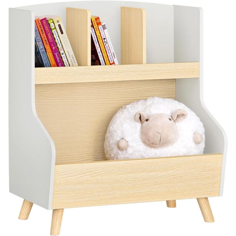 KMB105-HG Bibliothèque Enfant Étagère de Rangement Jouets pour Enfants Étagère à Livres pour Garçon, Fille, pour Chambre d'enfant et Salle de Jeux,