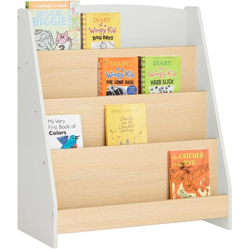 SoBuy KMB106-HG Bibliothèque Étagère à Livres pour Enfant, Étagère de Rangement Jouets et Livres pour Chambre d'Enfant, Meuble Rangement Enfant avec
