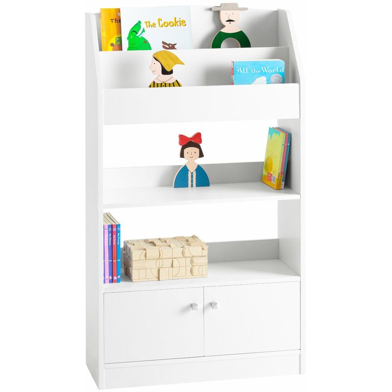 Estantería estándar Infantil para Libros,Blanco,MDF y PB,H107cm KMB11-W Sobuy es