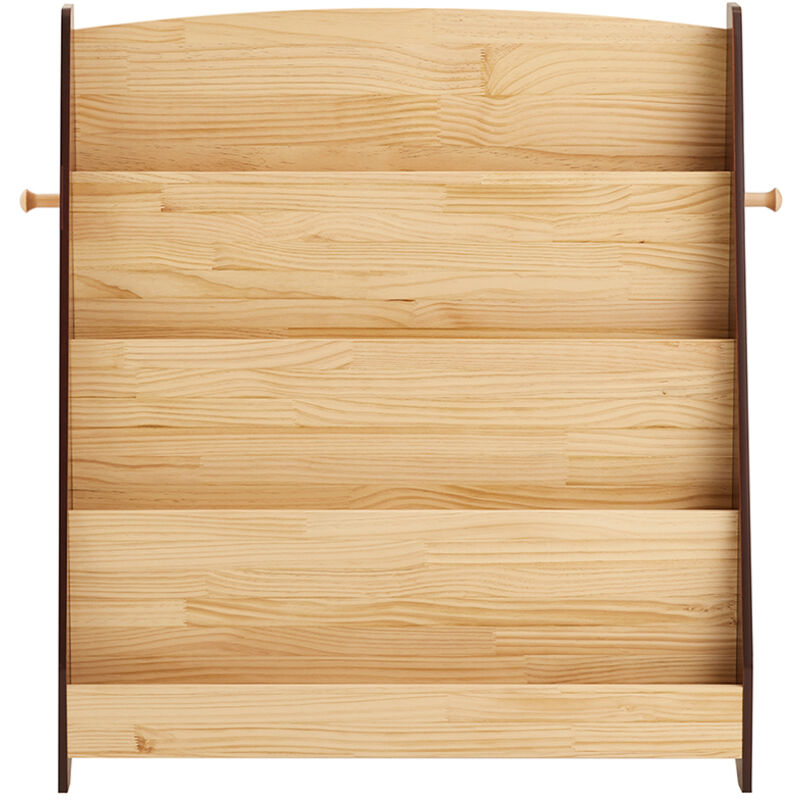 Bibliothèque Enfant Rangement Jouet Enfant Bibliotheque Livre 4 Niveaux avec 2 Crochets Étagère à Livres Meuble de Rangement Chambre d'Eanfant Bureau