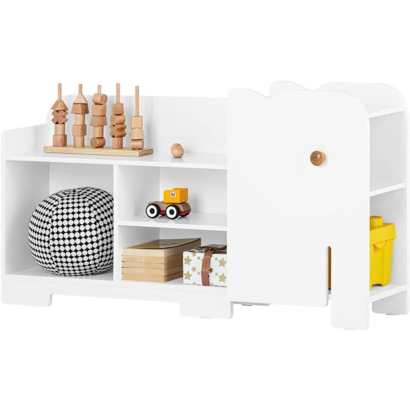 Sobuy - KMB62-W Étagère pour Enfants, Étagère à Jouets, Étagère à Livres, Étagère de Rangement pour Livres et Jouets, Meuble de Rangement pour