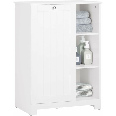 SoBuy Laundry Cabinet Storage Cabinet with Laundry Basket,BZR105-W