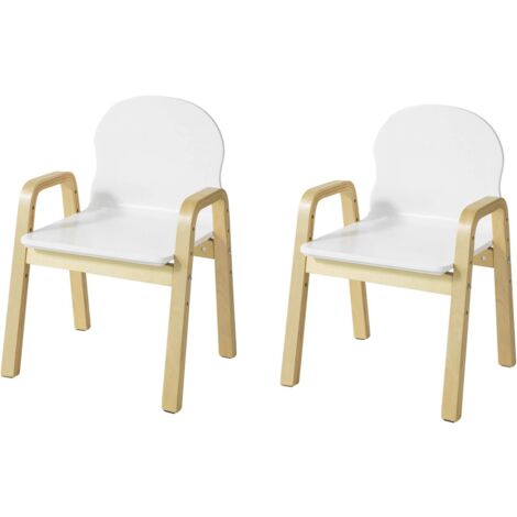 Sobuy – Lot de 2 chaises enfant confortables en contre-plaqué – Hauteur réglable 23-35cm – Dossier ergonomique – KMB24WX2