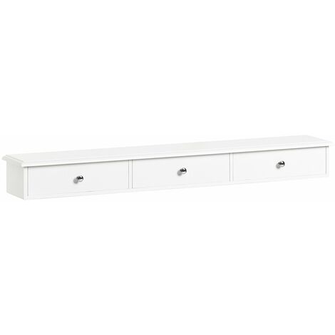 SoBuy mensola da muro moderna soprammobili da interno con cassetto Bianco