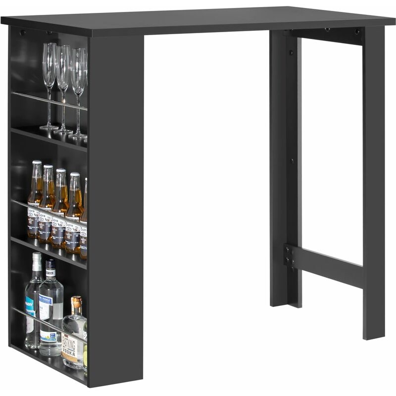 

SoBuy® Mesa de Bar, Mesa de Comedor con 3 Estantes, negro, H106cm, FWT17-SCH, ES (negro)