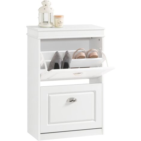 Sobuy – Meuble à chaussures 2 abattants en bois MDF E1 – Dimensions L54 x P24 x H83 cm – Capacité 50kg – FSR78W
