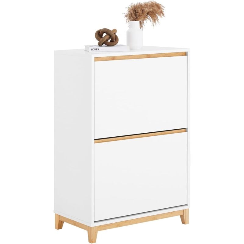 Meuble à Chaussures, Meuble de Rangement à Chaussures avec 2 Abattants, Armoire à Chaussures, Commode à Chaussures, Meuble d'Entrée, Rangement pour