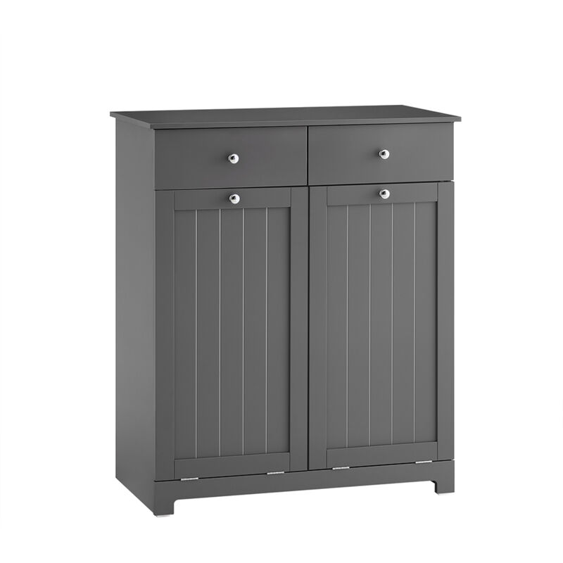 SoBuy Armoire à Linge avec Étagères et Portes, Rangement Pratique, Grise