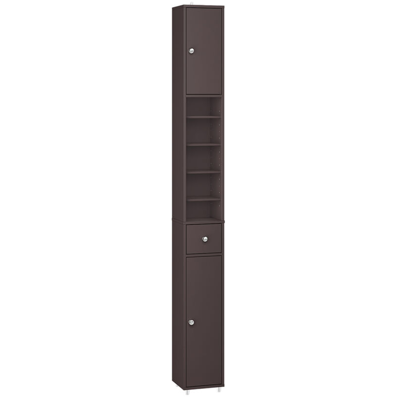 Sobuy colonne de salle de bain à un tiroir marron 20x20x180cm fonctionnel bzr34-ii-br