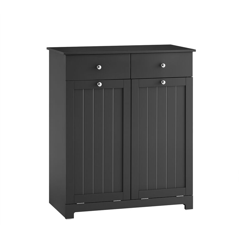 Sobuy meuble salle de bain avec panier à linge, armoire de toilette avec 2 tiroirs et et sacs à linge, noir, 78x38x90cm, bzr33-ii-sch