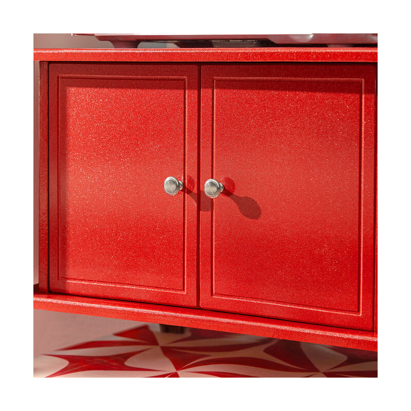 SoBuy Mikrowellenregal, Küchenschrank,Mikrowellenhalter,rot,FRG12-R
