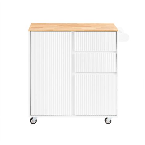 SoBuy Mobile da cucina Isola cucina con 2 ante e 2 cassetto Credenza buffet Carrello cucina 90x40x90 cm FKW124-WN