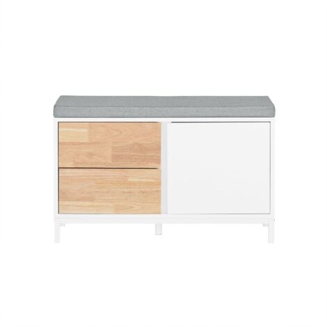 SoBuy Mobile scarpiera Panca Ingresso Panca con cuscino seduta cassapanca Contenitore Moderna Bianco 30x80x51cm FSR167-WN