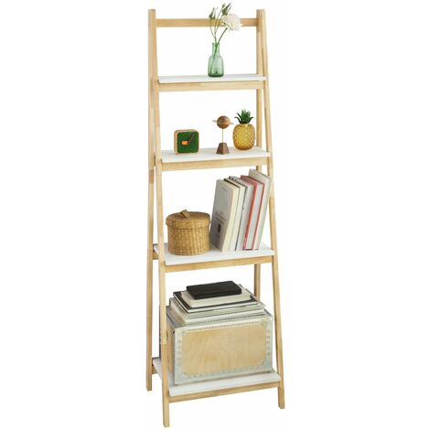 SoBuy® Moderna estantería escalonada, librería, estantería de pared, estante de 4 plegable niveles, FRG162-N, ES