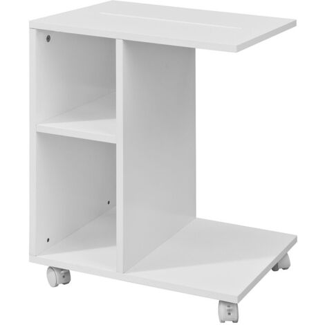 SoBuy Movable Sofa Side Table Coffee Table on Wheels,FBT48-W