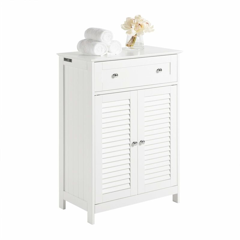 

FRG238-W, ES Mueble Auxiliar para baño, Armario de almacenaje Organizador para baño con 1 cajones y 2 Puertas - Sobuy
