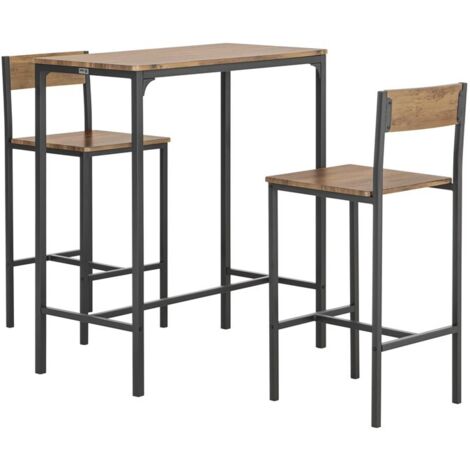 SoBuy OGT03-XL,Hight Bar Set-1 Bar Table and 2 Stools with Backs