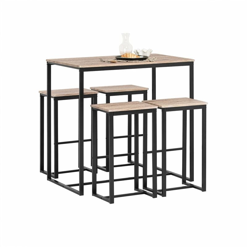 

SoBuy OGT15-N,ES Juego de 5 piezas comedor mesa,Set de 4 Taburetes y 1 mesa