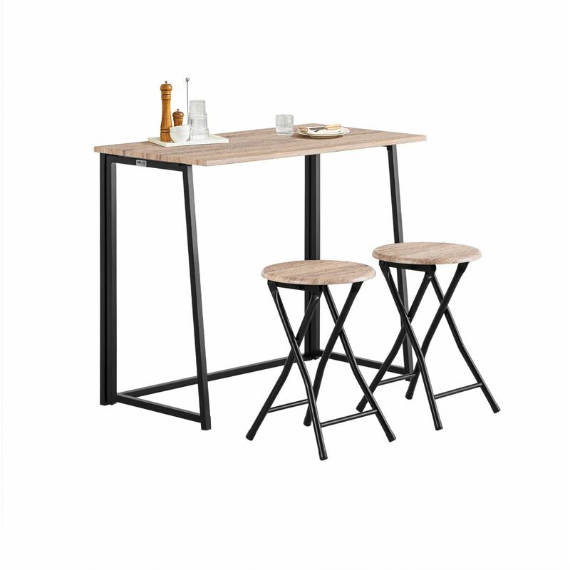 

SoBuy OGT18-N,ES Set Mesa Alta de Bar y 2 Taburetes,Mueble Plegable para Cocina