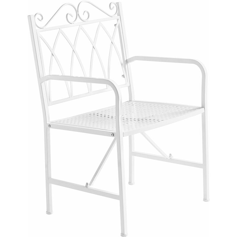 

SoBuy OGT47-W Silla de jardín para 1 Persona, Silla de Exterior Metálica con Reposabrazos para balcón, césped, Patio, Porche, Patio, Resistente a la