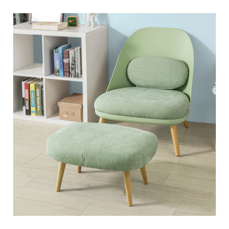 Sobuy - Poltrona Relax Imbottita con poggiapiedi Poltrona e Pouf Verde, scandinave Verde FST63-GR