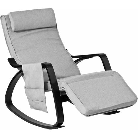 main image of "SoBuy Relax Rocking Chair Lounge Chair with Adjustable Footrest and Removable Side Bag FST20-HG"