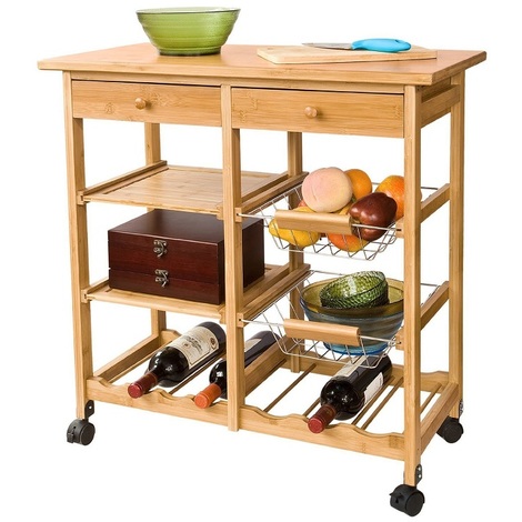 SoBuy Rolling Kitchen Trolley Cart with Storage Shelves ...