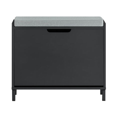 SoBuy Scarpiera con 1 ribalte Scarpiera con 2 ripiani Scarpiera Portascarpe salvaspazio Regolabili Nero L60xP24xA52 cm FSR151-K-SCH