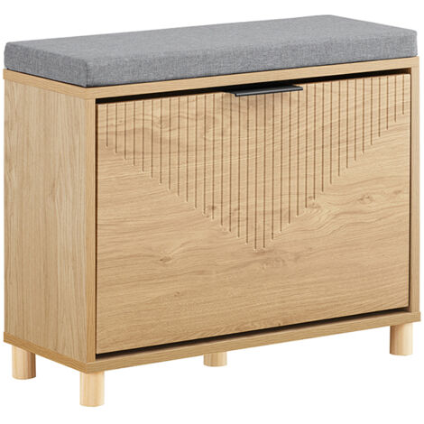 Scarpiera Con Seduta COSTWAY - Panca Con Cuscino, Contenitore, 104x30x48cm, Bianco, Porta Scarpe Ingresso - Foto 4